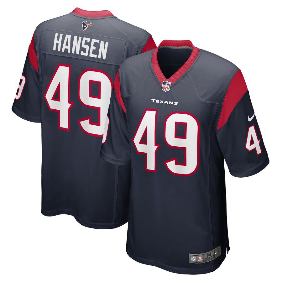 Men Houston Texans 49 Jake Hansen Nike Navy Game Player NFL Jersey